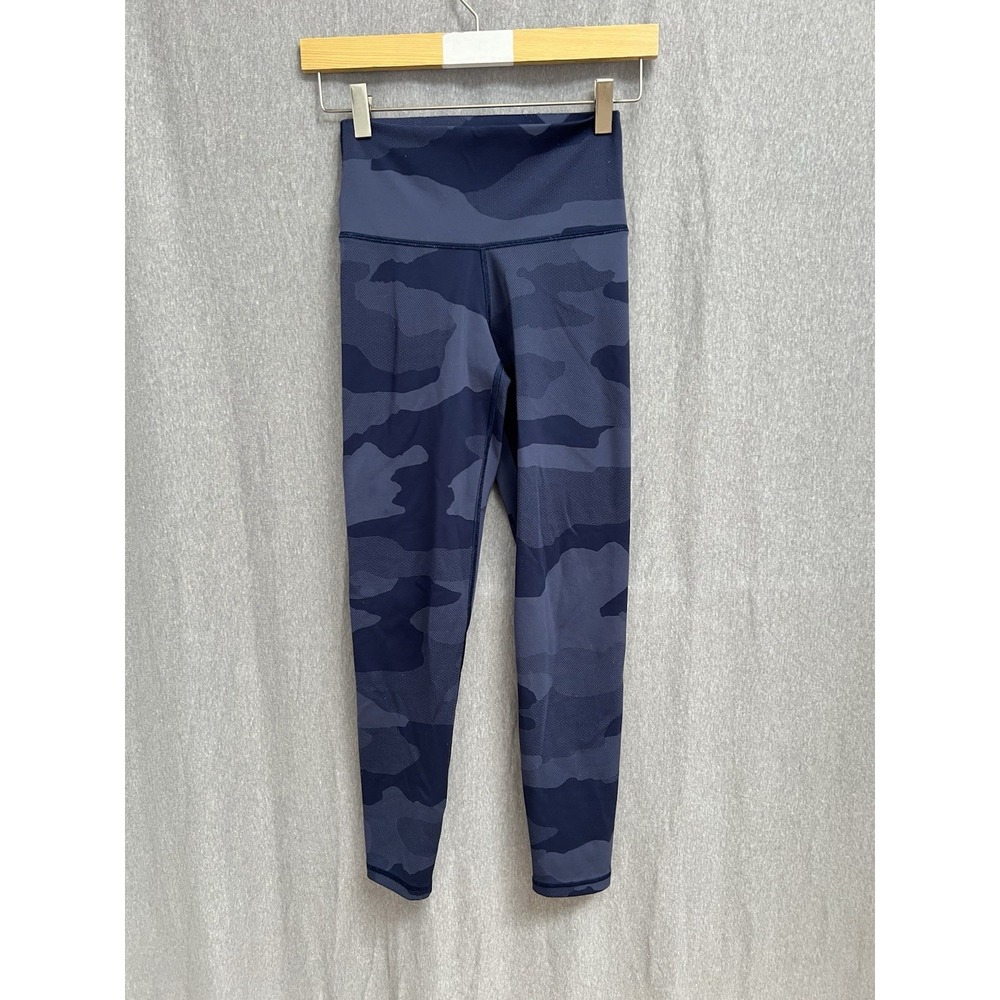 Aerie Chill Play Move Cropped Leggings Womens Small Blue Camo Camouflage